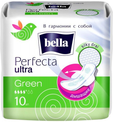 Bella Perfecta Ultra Прокладки гигиенические Green, 10 шт