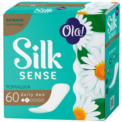 Ola! Daily Deo Silk Sense Прокладки ежедневные Ромашка, 60 шт