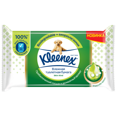 Kleenex Влажная туалетная бумага Skin Kind , 38 шт