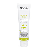 ARAVIA Laboratories Крем для умывания + скраб + маска с AHA-кислотами Anti-Acne 3-in-1, 100 млС+Р