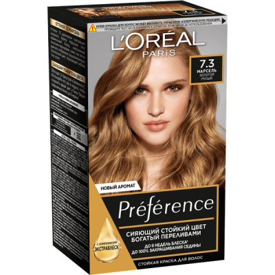 L'Oreal Paris Стойкая краска для волос Preference оттенок 7,3 Марсель Золотой Русый