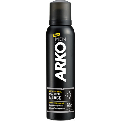 Arko Men Black Дезодорант-спрей антибактериальный Мужской, 150 мл