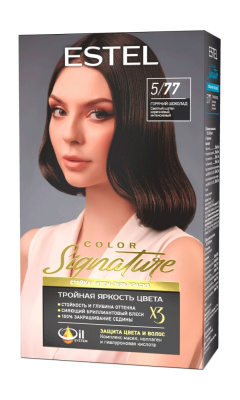 Estel Color Signature Стойкая крем-гель краска для волос тон 5-77 Горячий шоколад