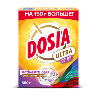 Dosia Ultra Стиральный порошок Color для автоматических стиральных машин и ручной стирки, 550 гр