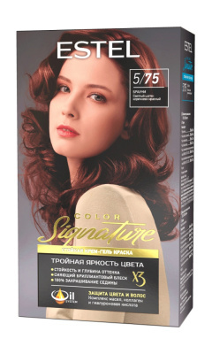Estel Color Signature Стойкая крем-гель краска для волос тон 5-75 Брауни