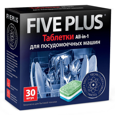 Five Plus All-in-1 Таблетки для посудомоечной машины, 30 шт
