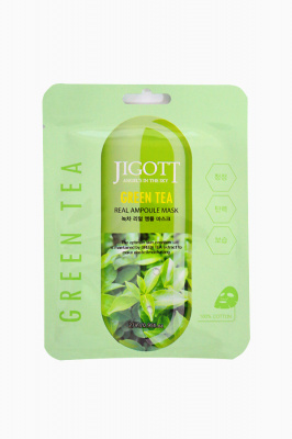Jigott Маска-салфетка для лица Зеленый чай, 1 шт