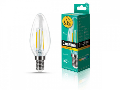 Camelion LED7-C35-FL-830-E14 Лампа светодиодная прозрачная