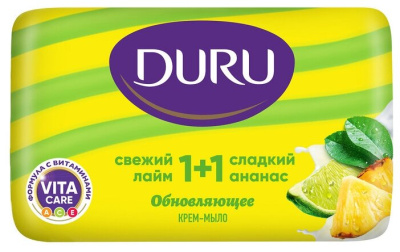 Duru 1+1 Крем-мыло туалетное Лайм-Ананас, 80 гр