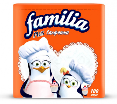 Familia Plus Салфетки 30 х 29 см, 100 шт