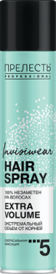 Прелесть Professional Лак для волос Invisiwear Невесомый Экстремальный объем Сверхсильной фиксации, 300 мл