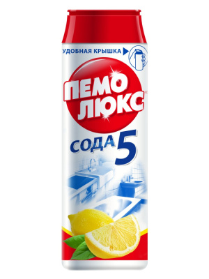 Пемолюкс Порошок чистящий Сода 5 Лимон, 480 гр