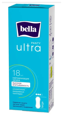 Bella Panty Ultra Ежедневные ультратонкие прокладки Large, 18 шт